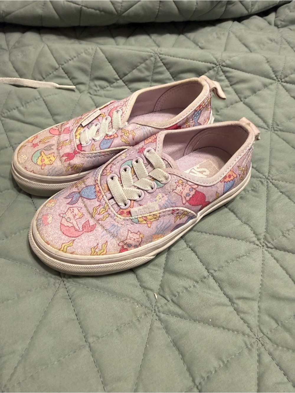 Vans Kids Pink Mermaid Pattern Slip-On Sneakers